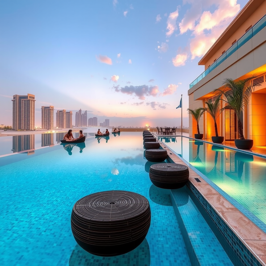 SkyPoolWithAura.com - Dubai's most luxurious infinity pool experience with stunning sky views and golden aura ambiance